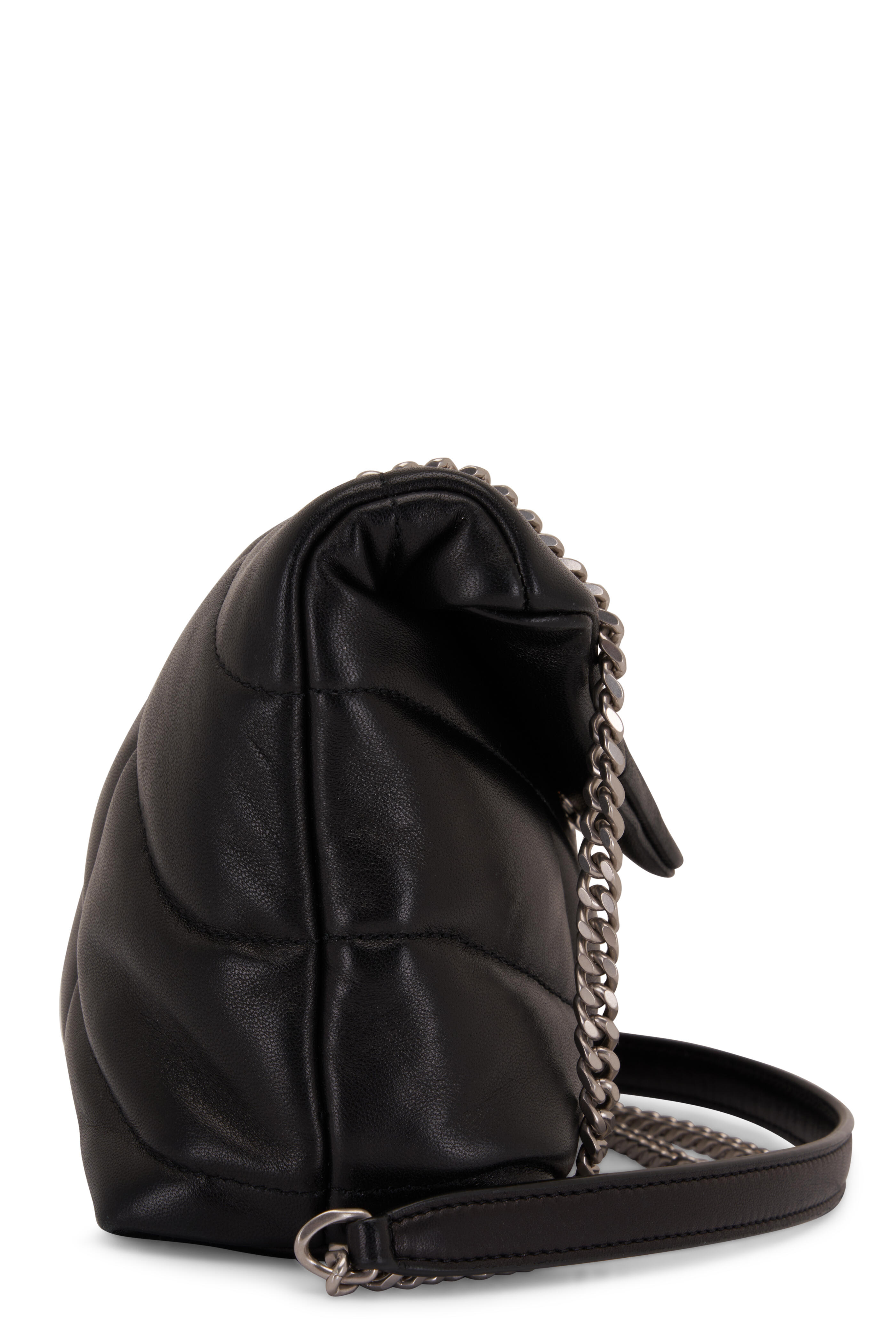 Saint Laurent - Mini Puffer Black Quilted Leather Shoulder Bag