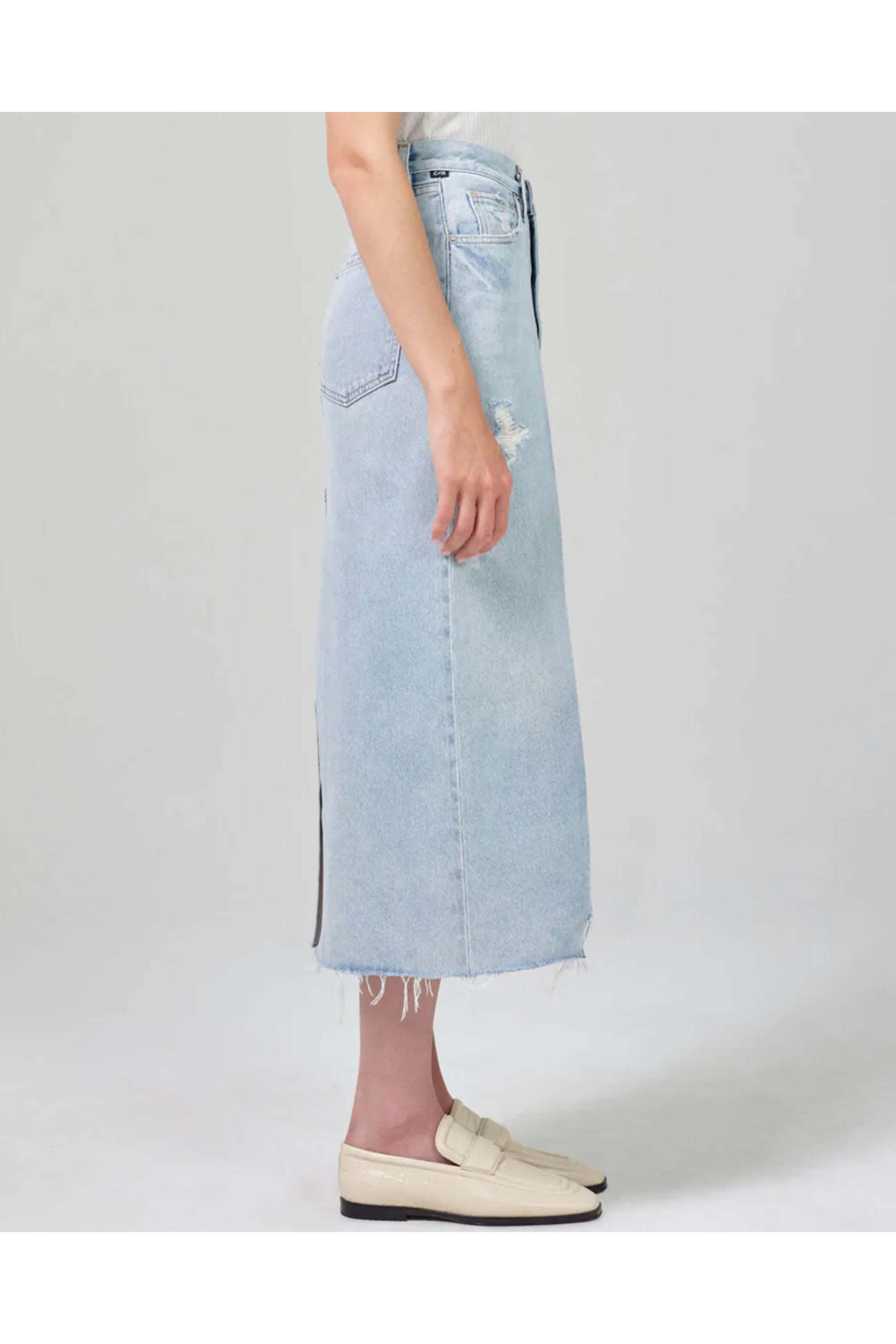 Citizens of Humanity - Bria Rework Midi Denim Skirt in Spring Blue