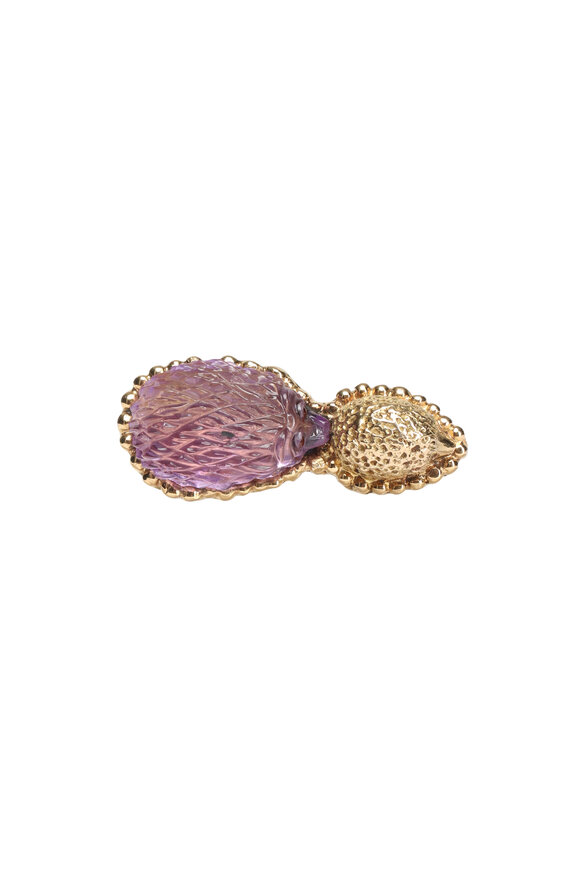 Garnazelle Amethyst Hedgehog Ring