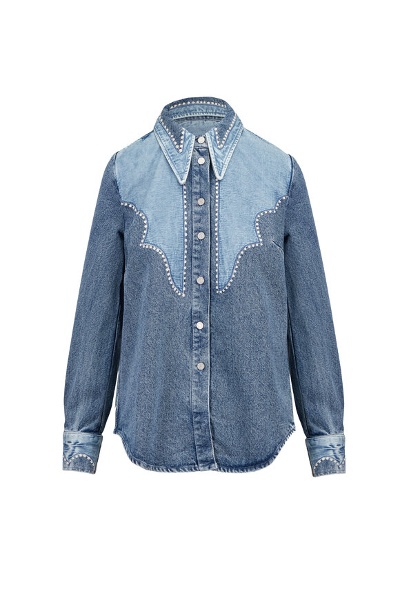 Alémais Jesse Denim Applique Blouse - view 1