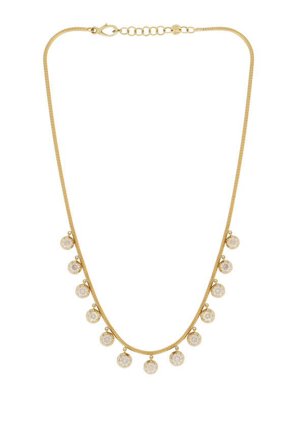 Jenna Blake Yellow Gold Fringe Diamond Necklace