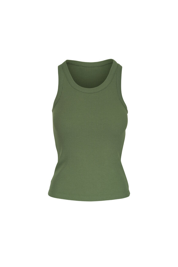 Vince Herb Ribbed Scoop Neck Tank