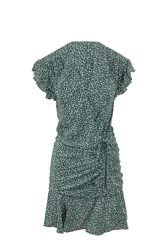 Veronica Beard - Marla Forest Green Ruched Silk Dress
