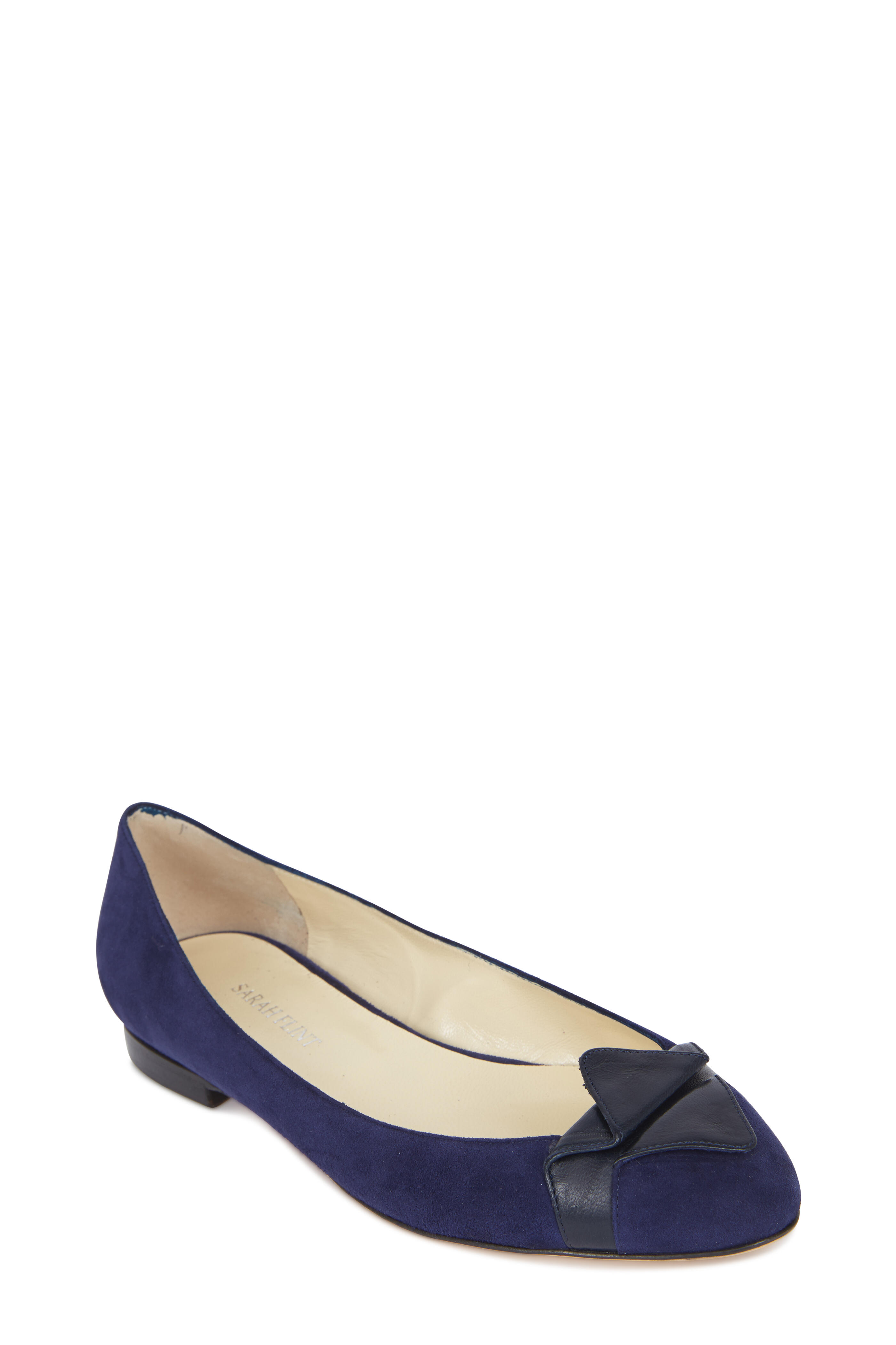 Sarah Flint - Gustavia Navy Blue Suede Ballet Flat