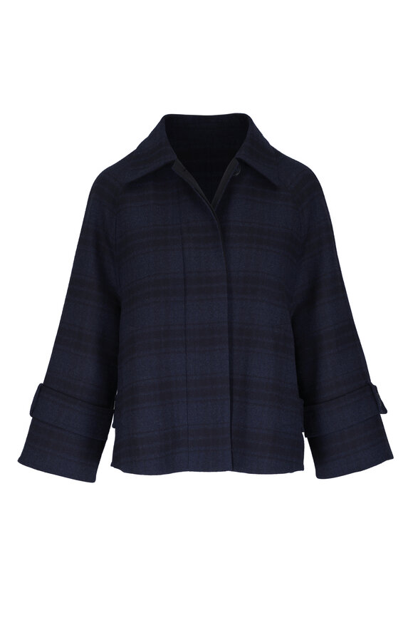 Giorgio Armani - Black & Blue Stretch Silk Jacket