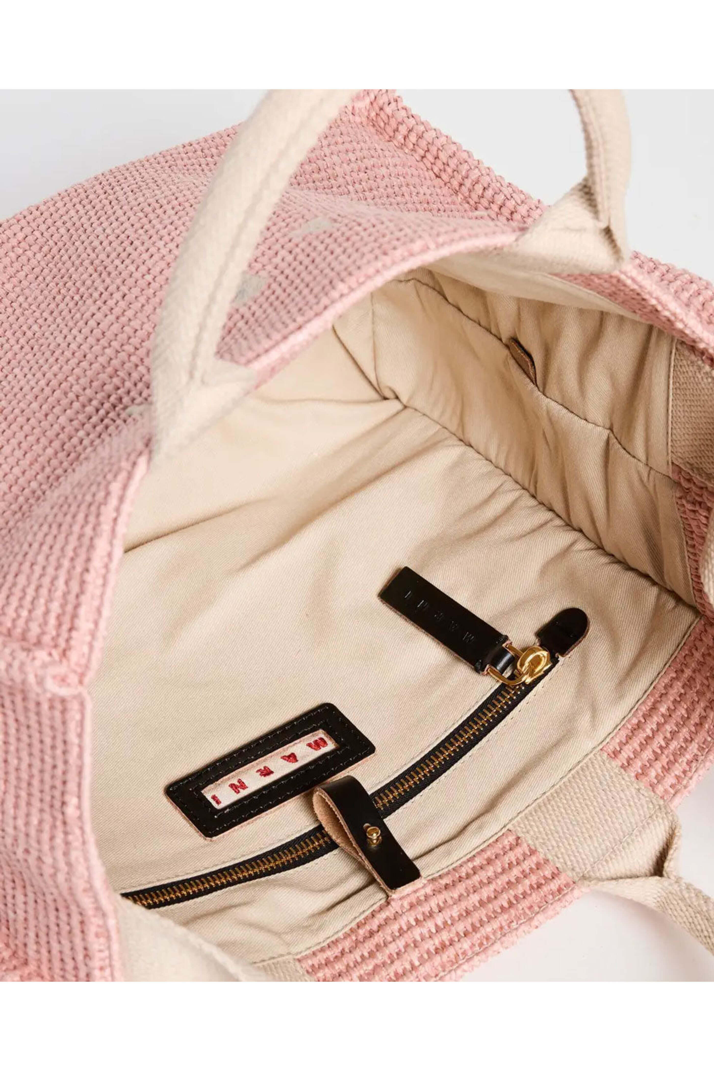 Marni - Small Raffia Tote Bag in Pink