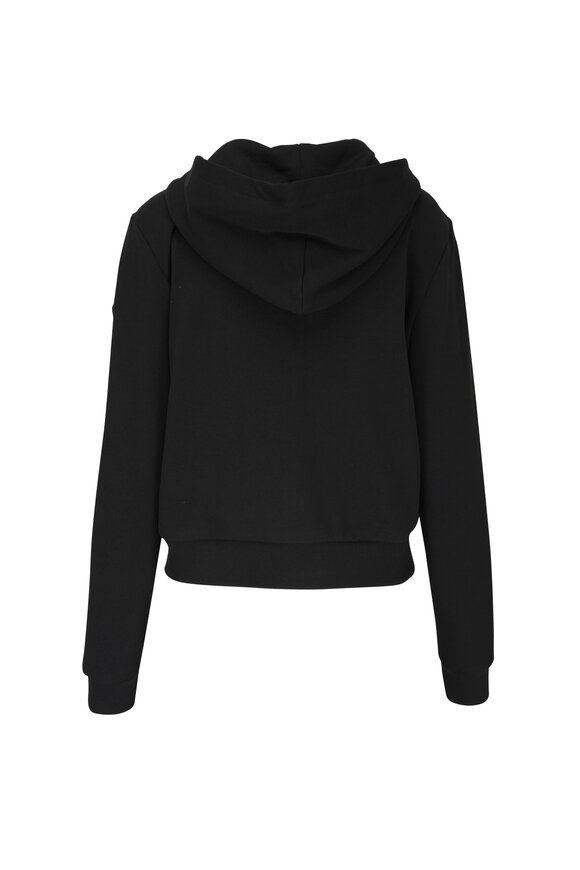 Moncler - Matte Black Mixed Media Hooded Jacket