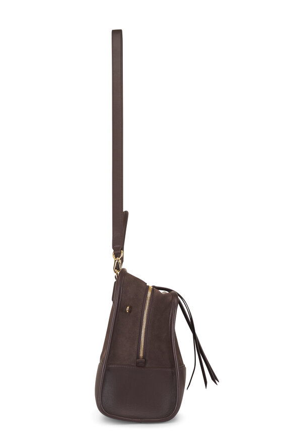 Loewe Large Amazona 180 Dark Chestnut Suede Bag - view 3