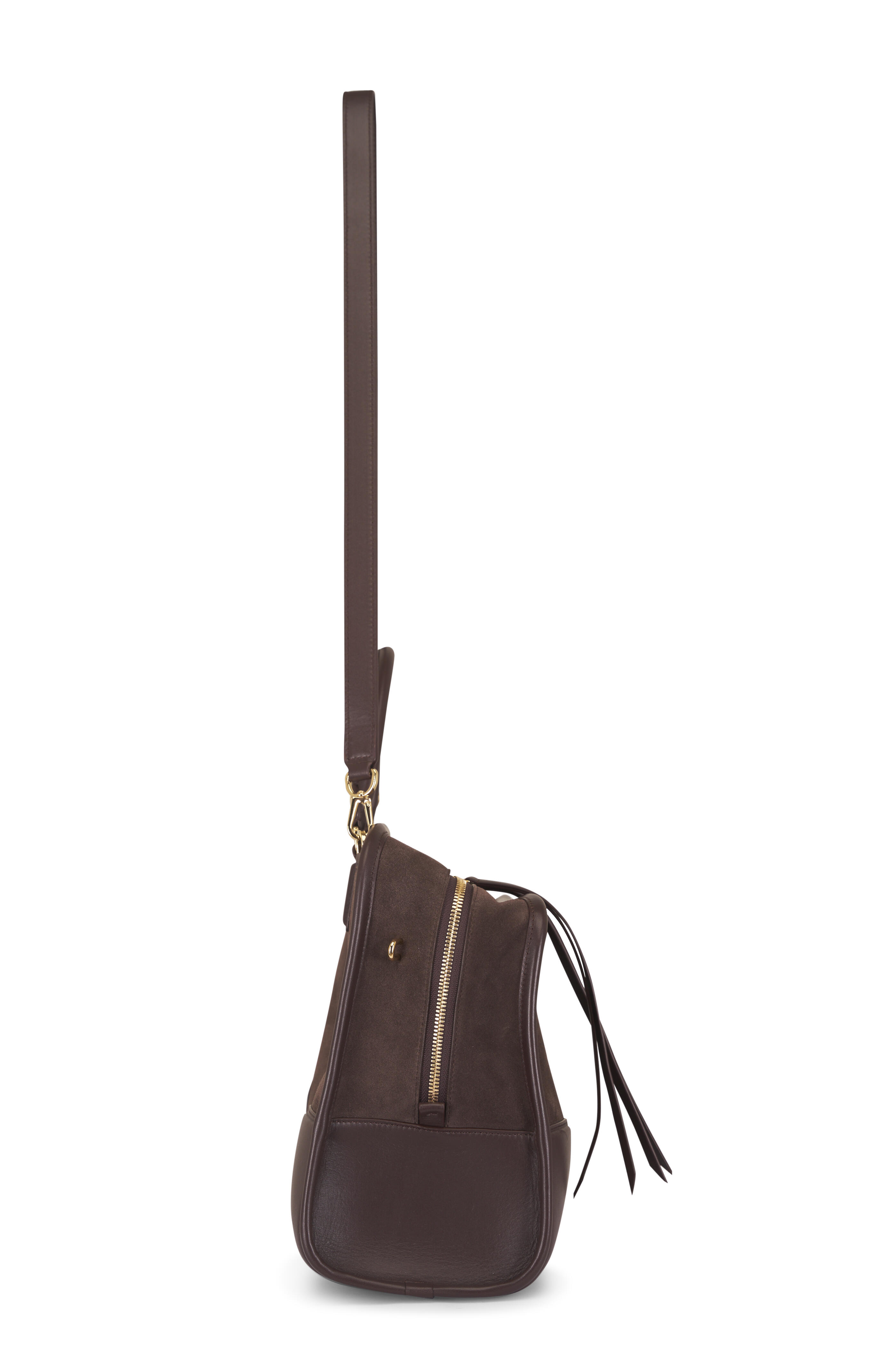 Loewe - Large Amazona 180 Dark Chestnut Suede Bag - view 3
