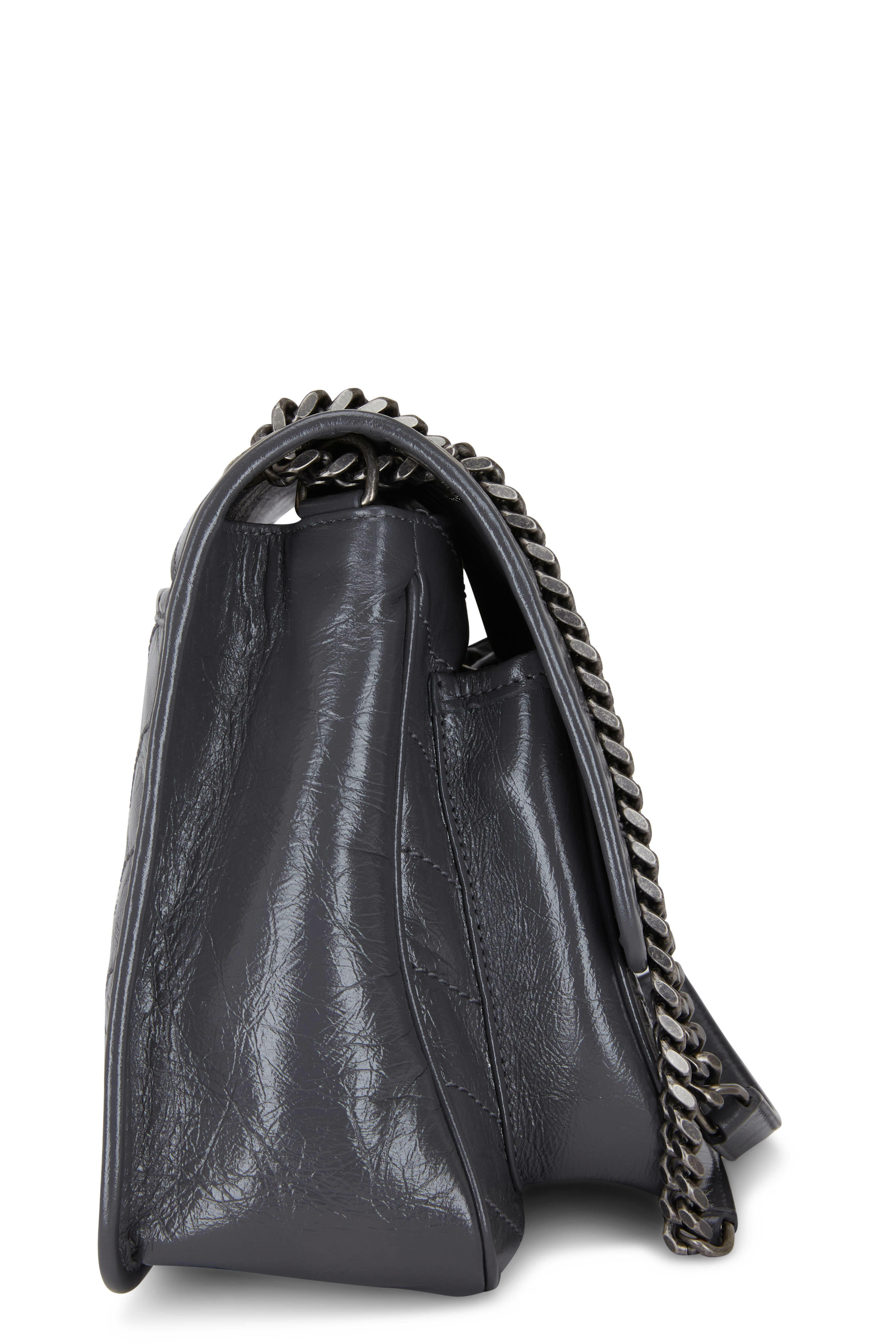 Niki medium crinkled-leather shoulder bag | Saint Laurent