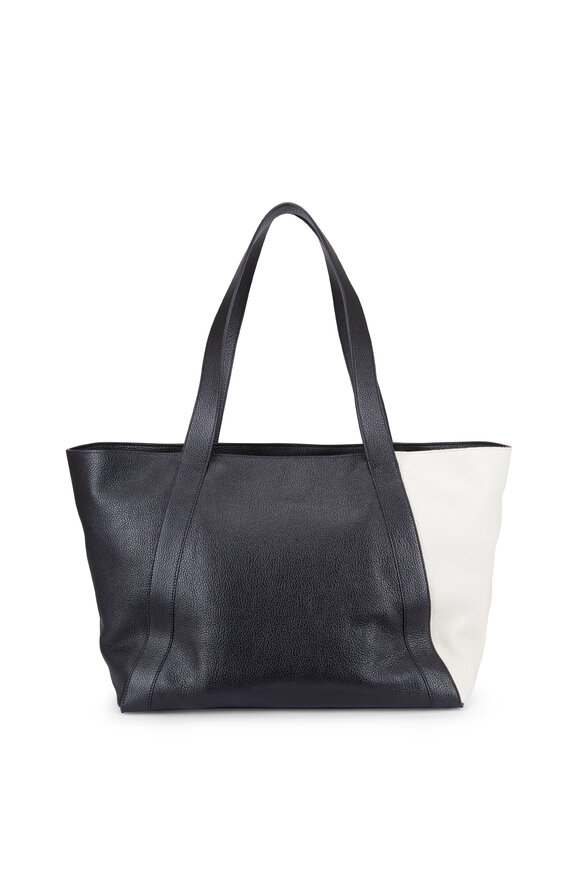 Akris - Black & Ecru Horsehair Tassel Zip Tote