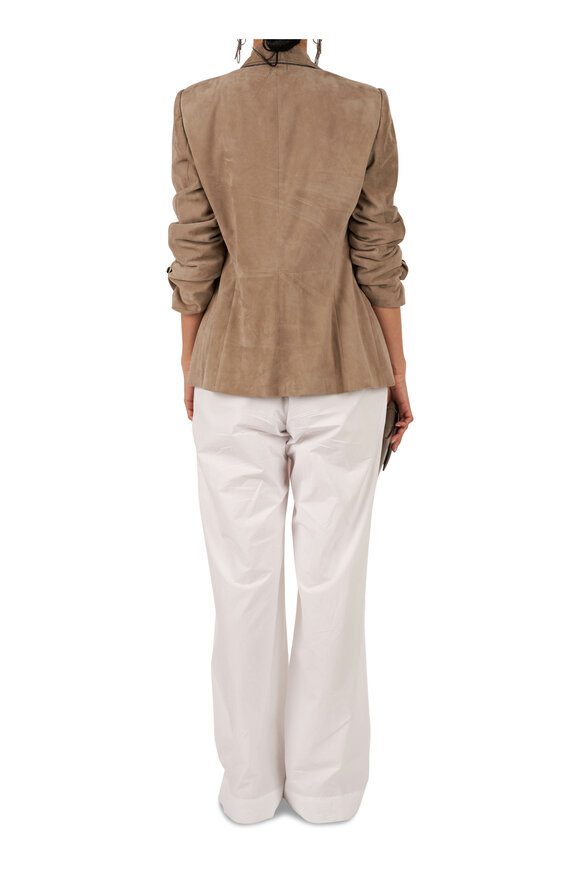 Brunello Cucinelli - White Poplin Wide Leg Pant