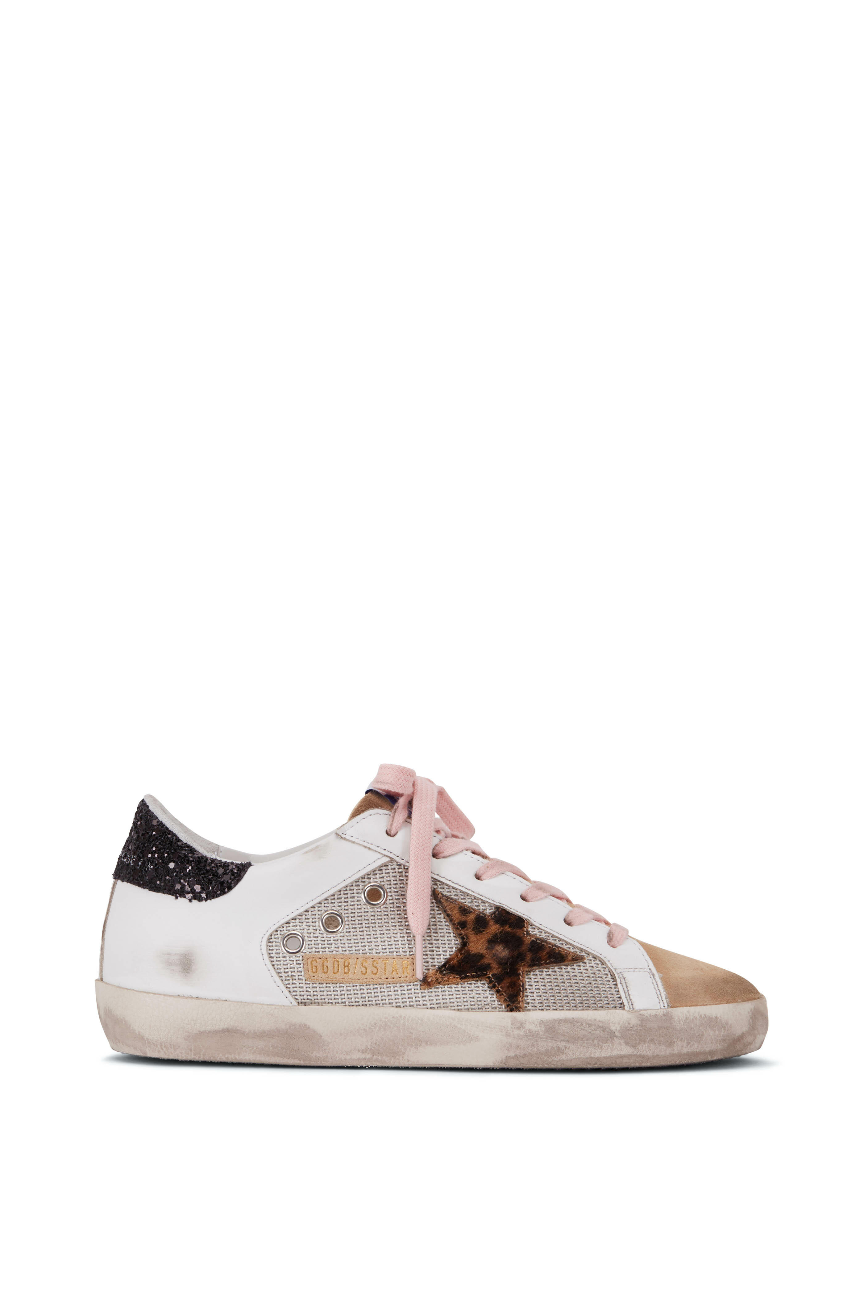 Golden Goose - Super-Star Leopard Star & Black Glitter Sneaker