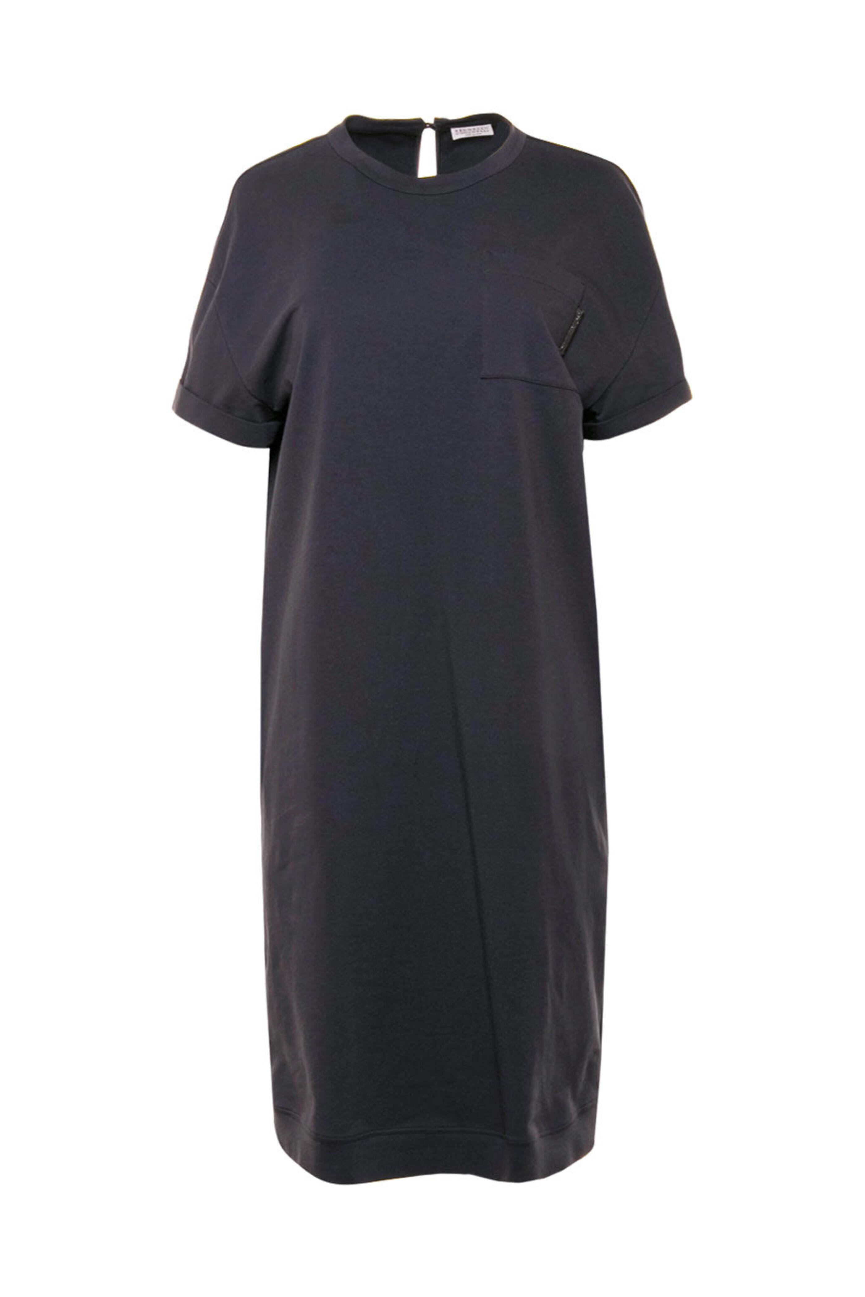 brunello cucinelli shirt dress T-shirt dress with precious collar for Woman in Anthracite