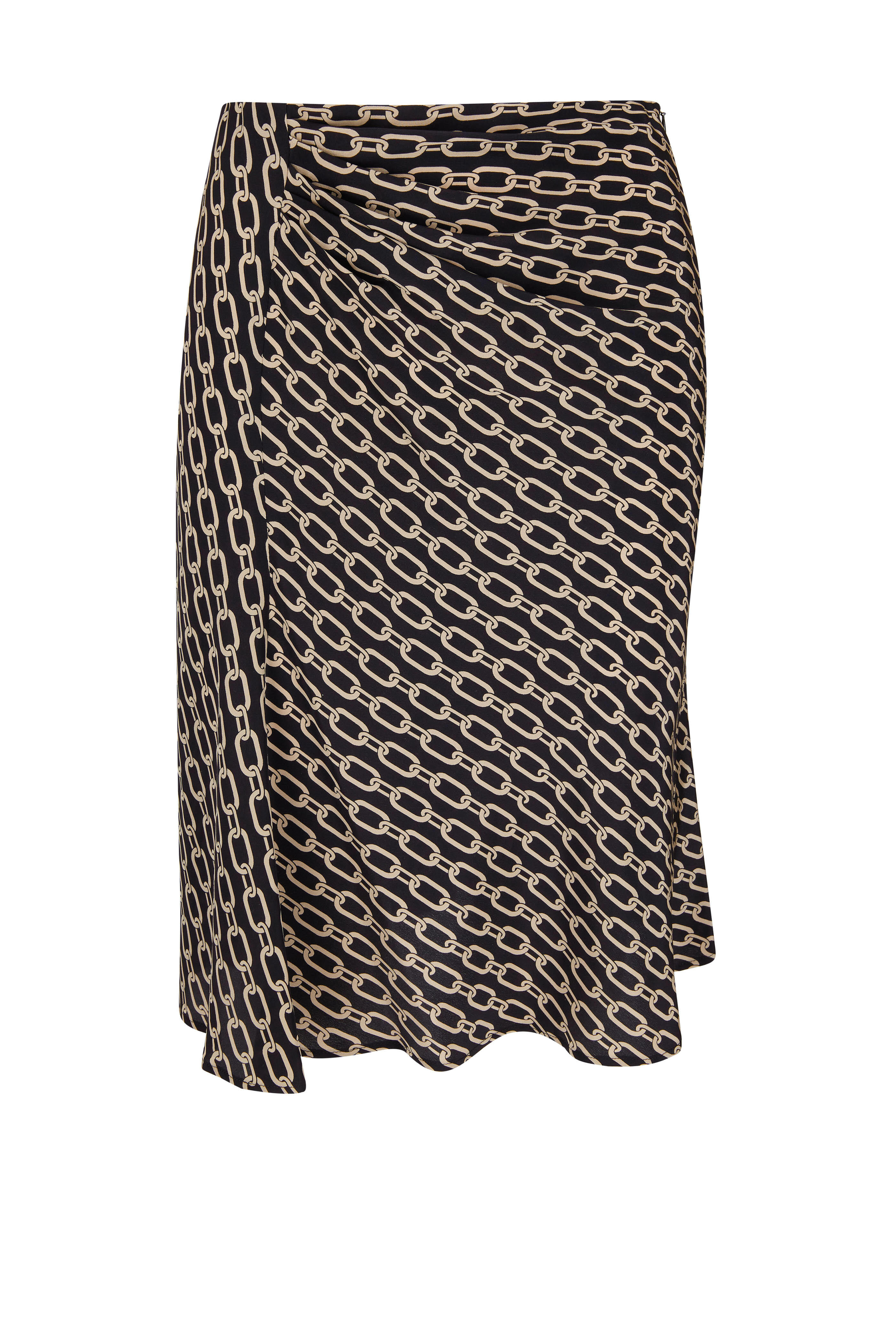 Nili Lotan - Maud Black & Gold Small Chain Print Skirt