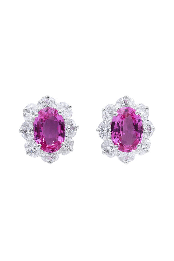 Oscar Heyman - Pink Sapphire & Diamond Entourage Earrings