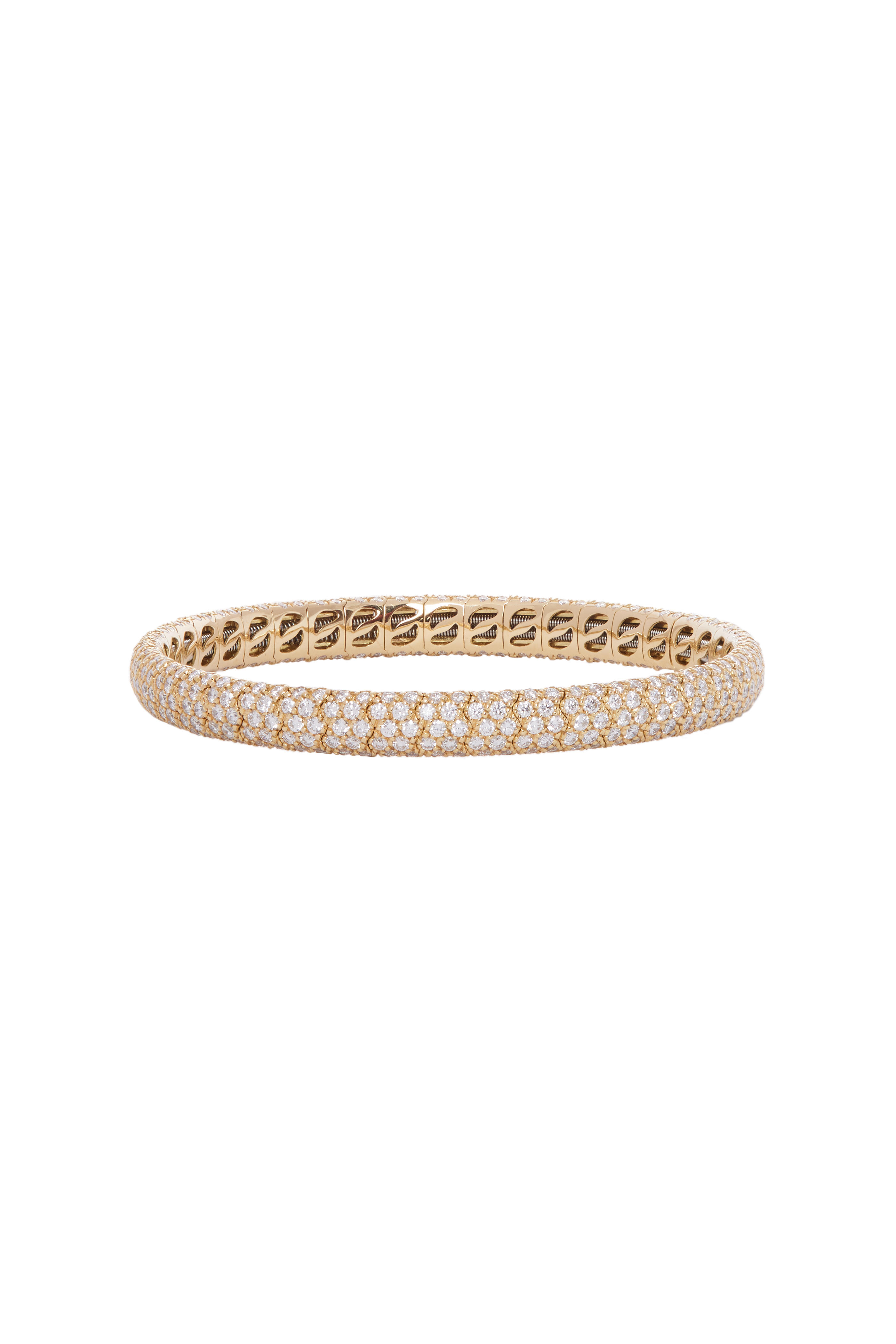 Sidney Garber - 18k Yellow Gold Pave Narrow Stretch Bracelet