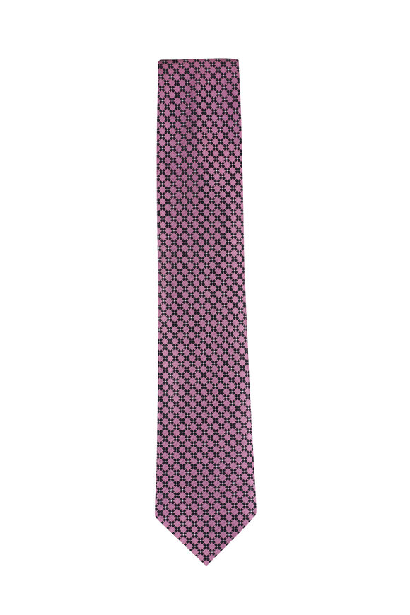 Zegna Pink Silk Jacquard Necktie