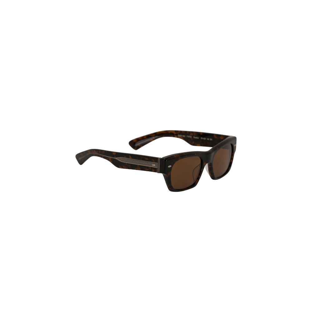 Oliver Peoples Kasdan Walnut Tortoise Shell Squared Sunglasses