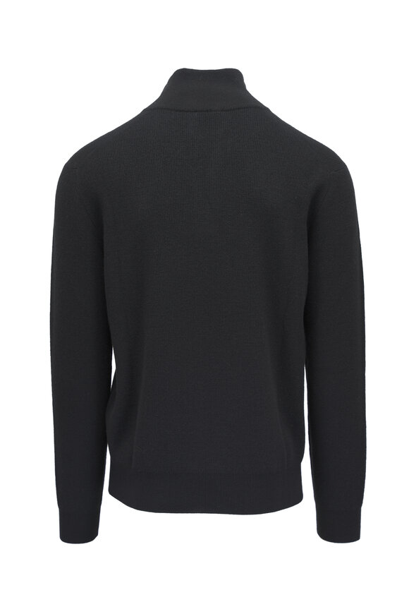 Brioni - Black Cashmere & Wool Quarter-Zip Pullover