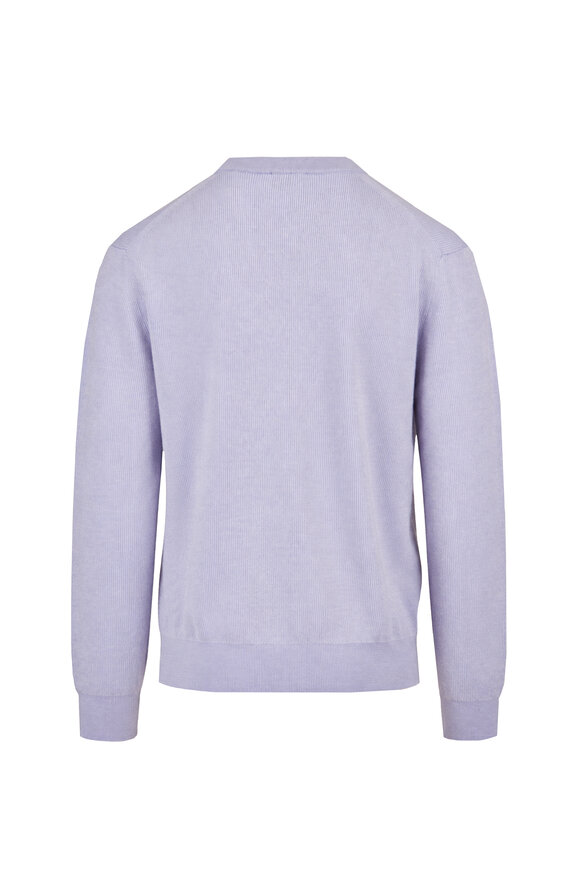 Brioni Light Blue Cashmere & Wool Crewneck Sweater - view 2