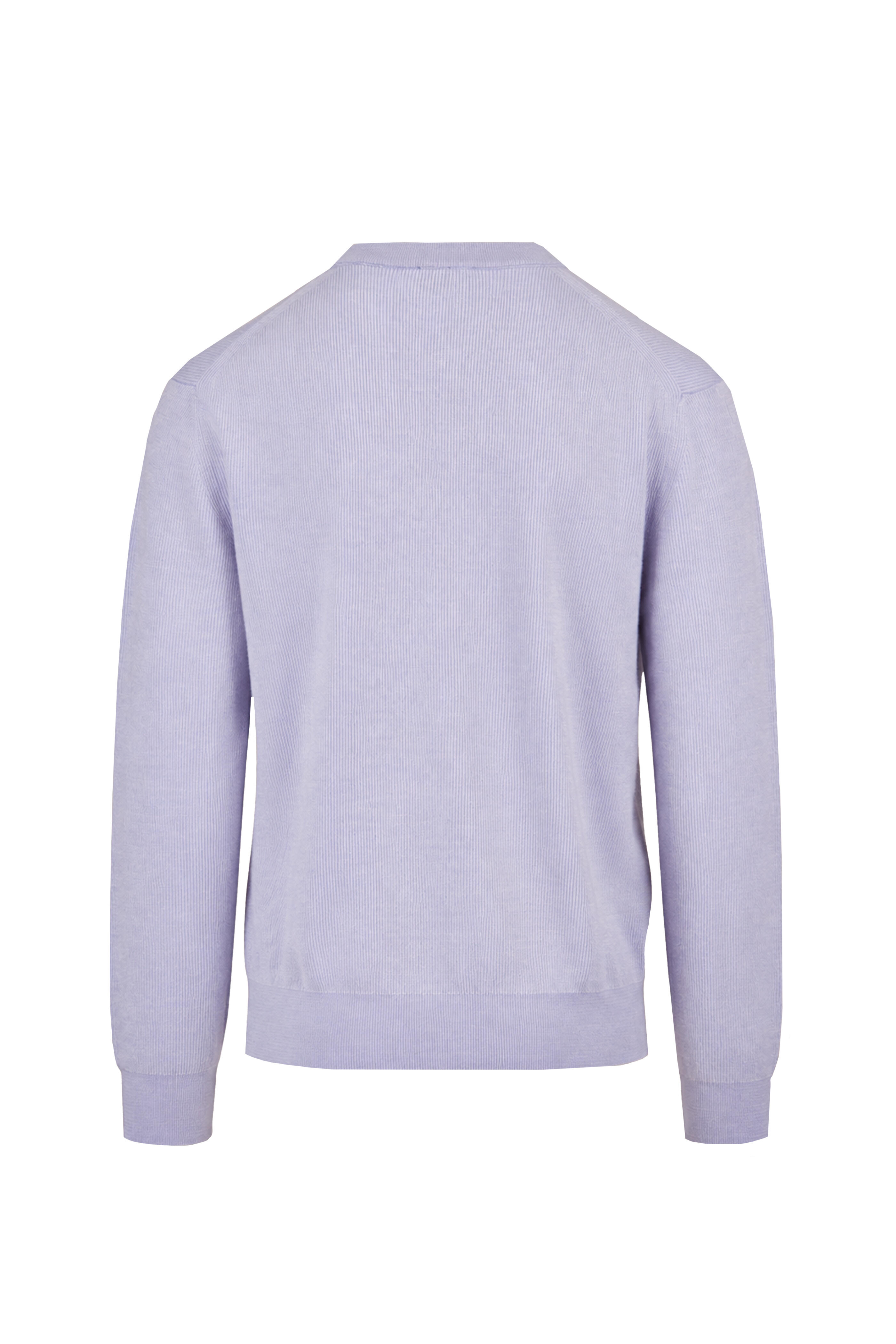 Brioni - Light Blue Cashmere & Wool Crewneck Sweater - view 2