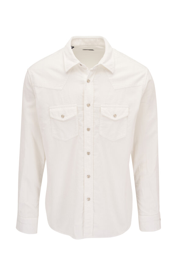Tom Ford - Vanilla Corduroy Western Shirt