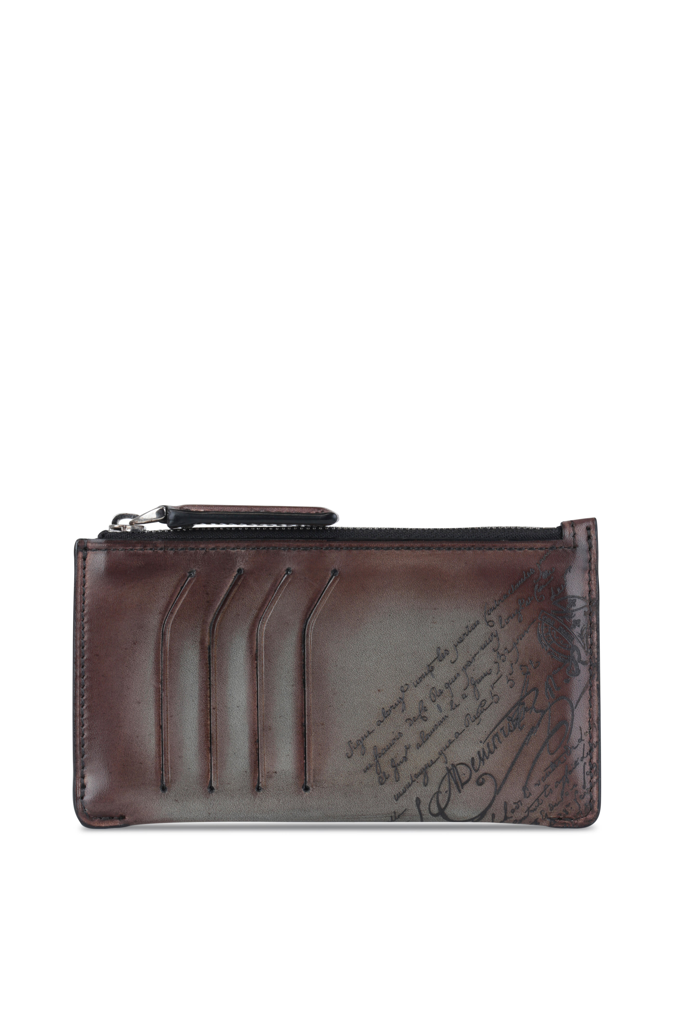 Berluti - Facade Epure Ice Brown Scritto Leather Card Holder