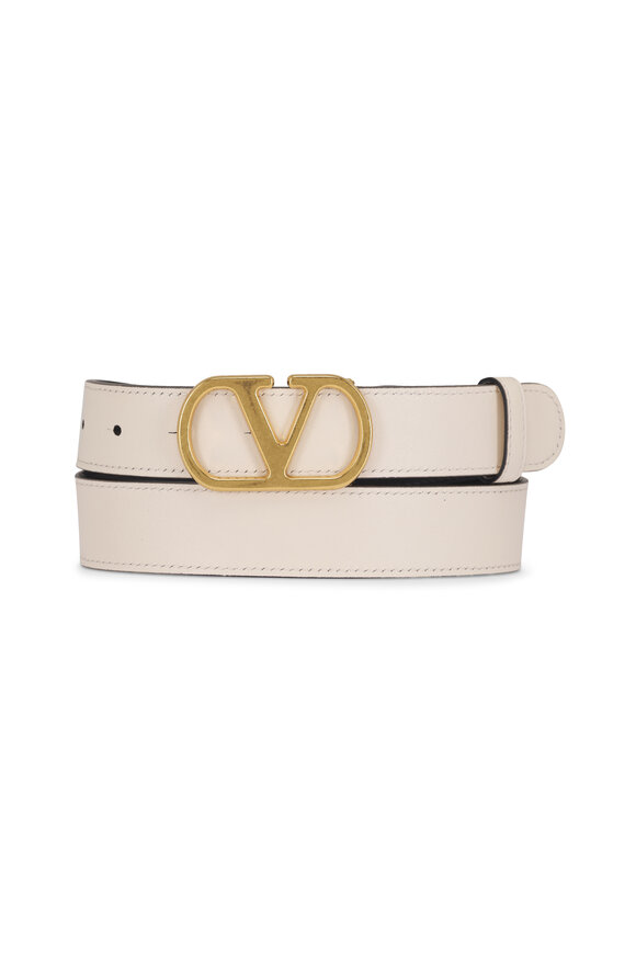 Valentino Garavani VLogo Signature Reversible Leather Belt, 30mm - view 3
