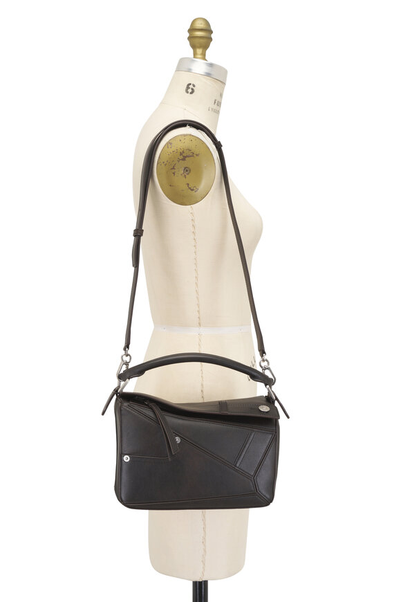 Loewe Small Panta Puzzle Vintage Brown Leather Bag - view 6