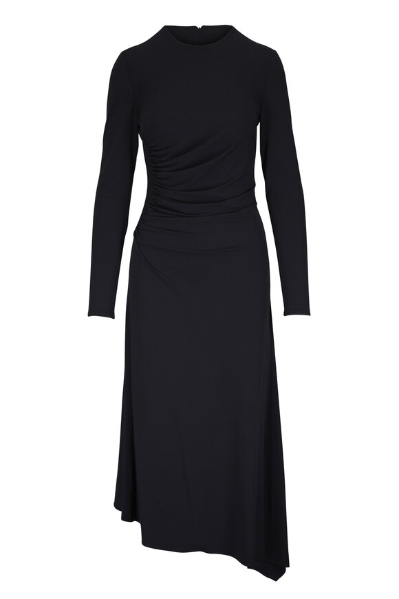 Michael Kors Collection Black Stretch Matte Jersey Asymmetric Dress - view 1