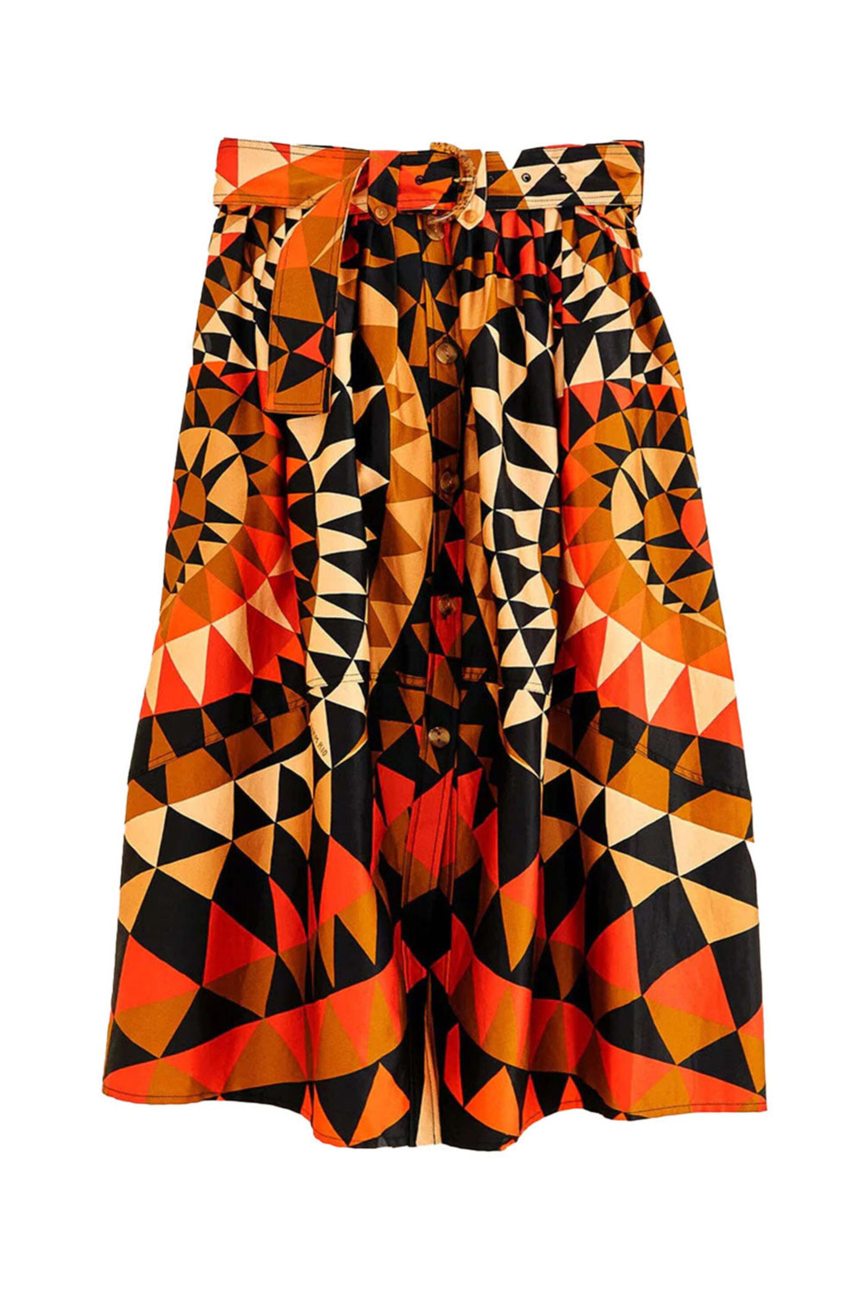 Farm Rio - Black Heart Deco Button Down Midi Skirt