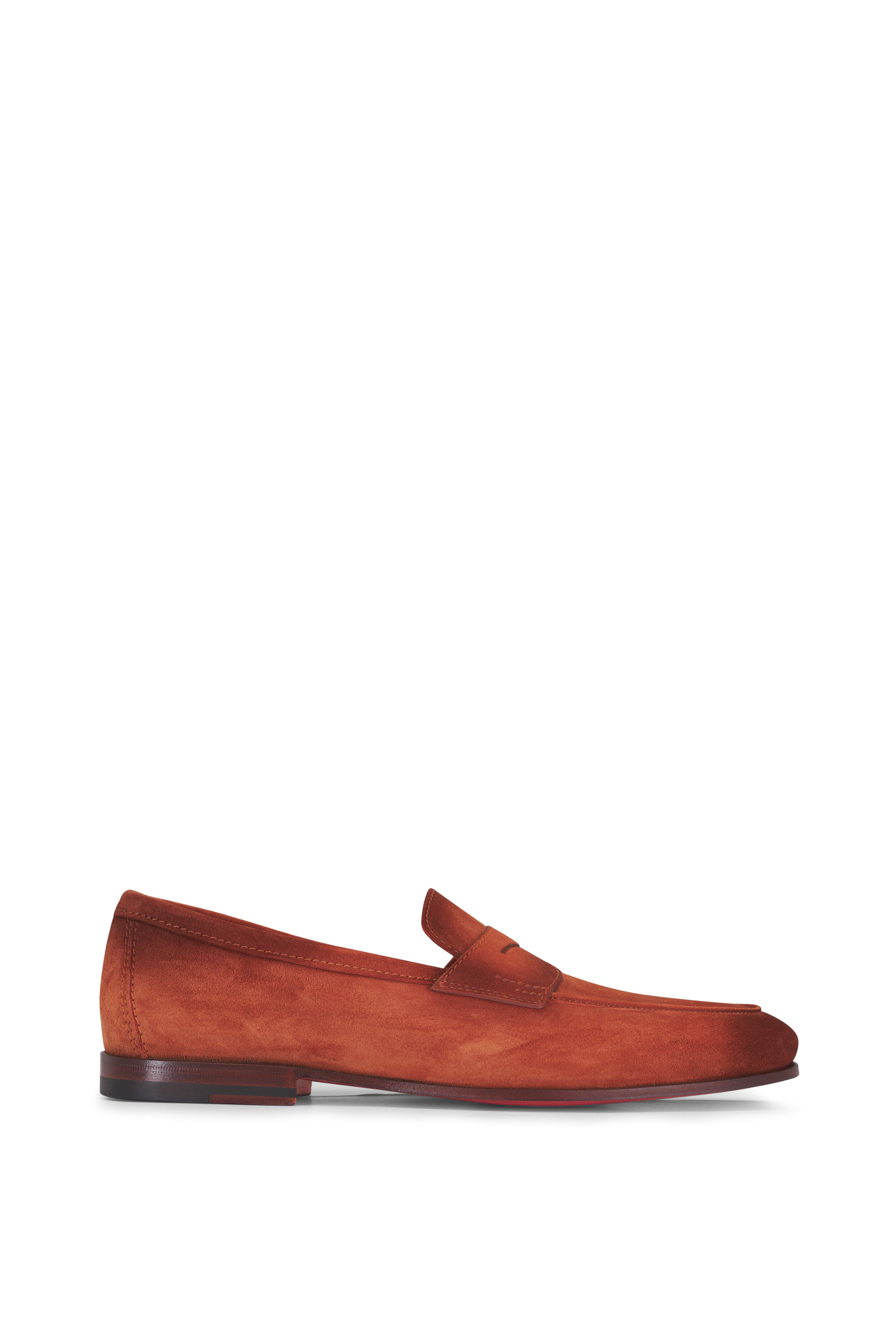 Santoni - Carlos Terracotta Suede Penny Loafer