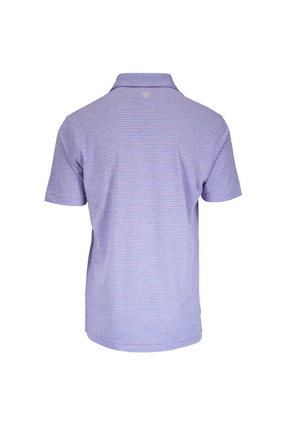 Peter Millar Melrose Pink & Blue Stripe Performance Polo - view 2