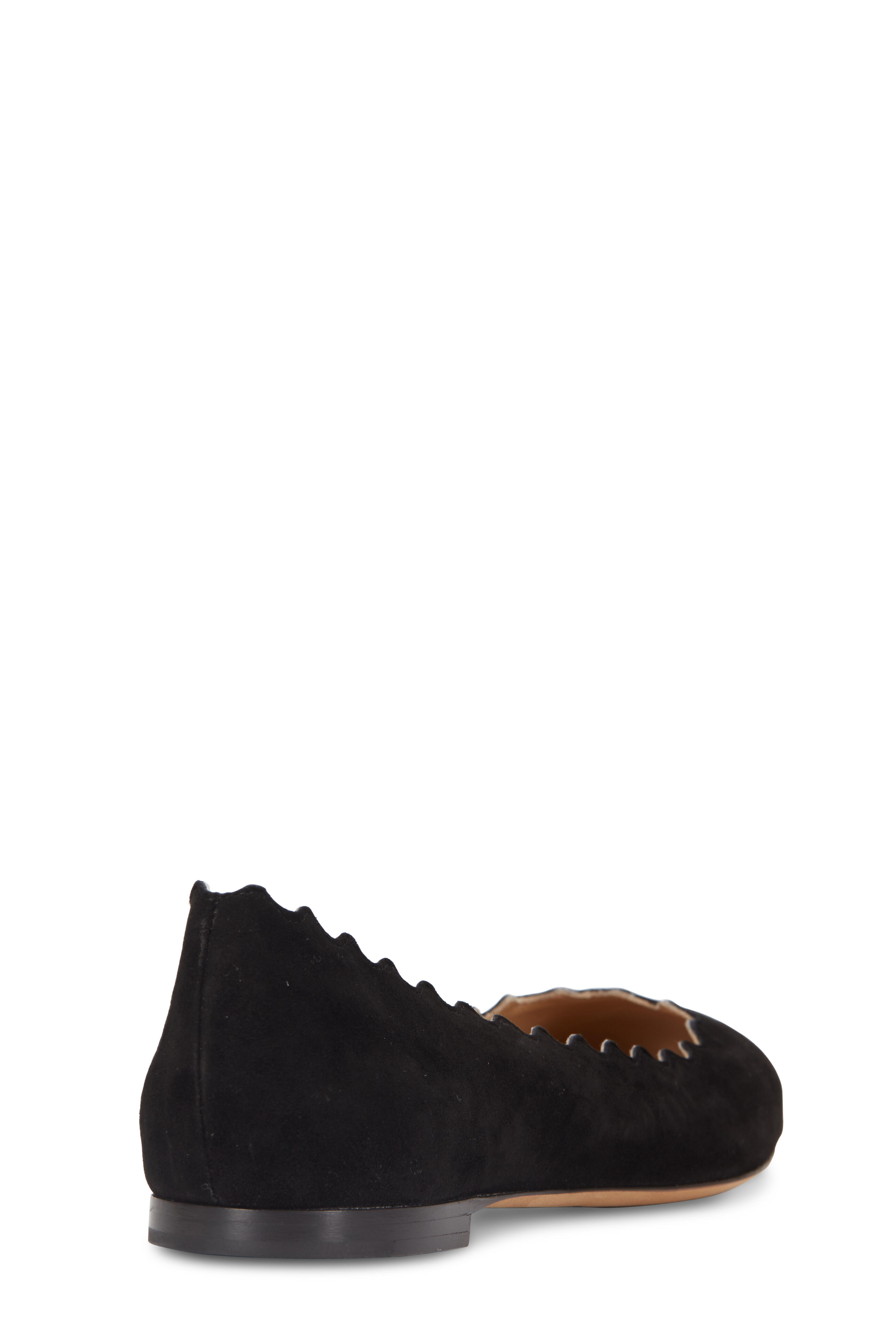 Chloé - Lauren Black Suede Scallop Ballet Flat