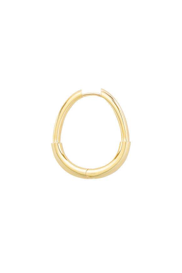 Mellerio 18k Yellow Gold Riviera Creole Single Hoop Earring