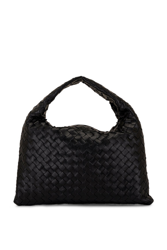 Bottega Veneta Small Hop Black Intrecciato Leather Hobo Bag