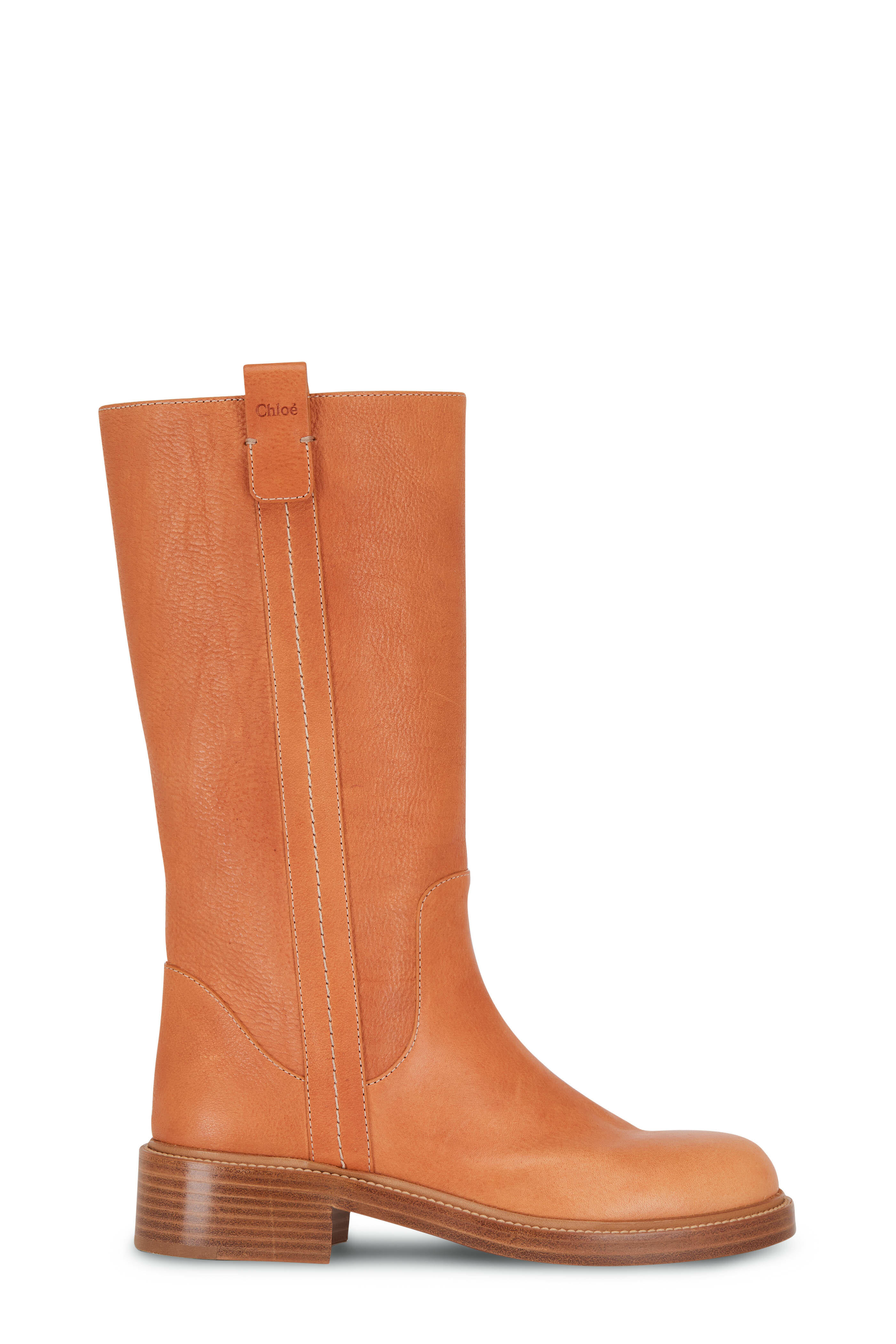 Chloé - Luminous Ochre Leather Tall Boot