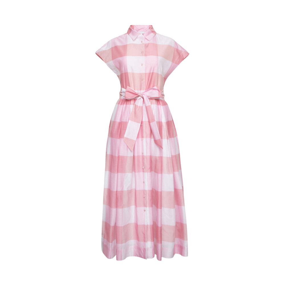 【SARA ROKA】Check chemisier Dress LAPIS BLUE GINGHAM Sara Roka - Blue Garden Belted Jinny Shirtdress | Mitchell