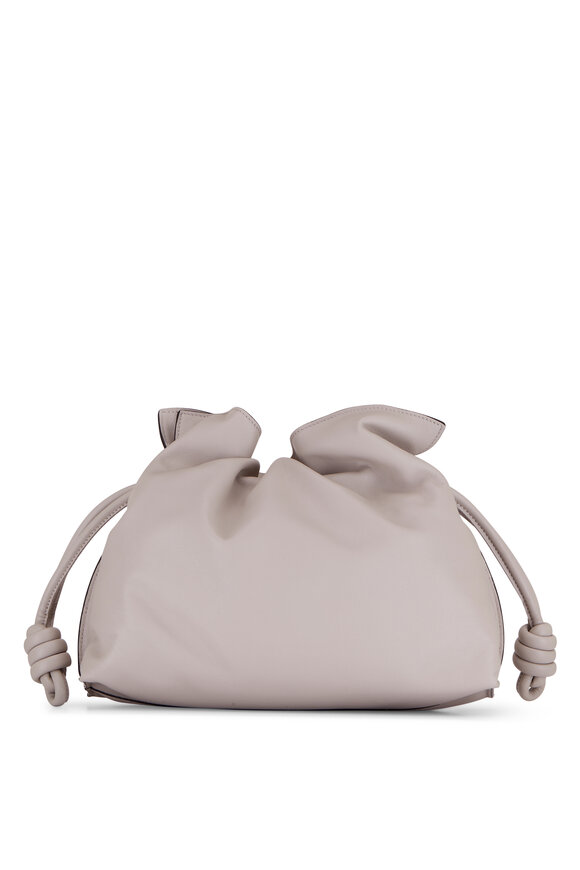 Loewe - Medium Flamenco Ghost Gray Leather Knot Clutch 