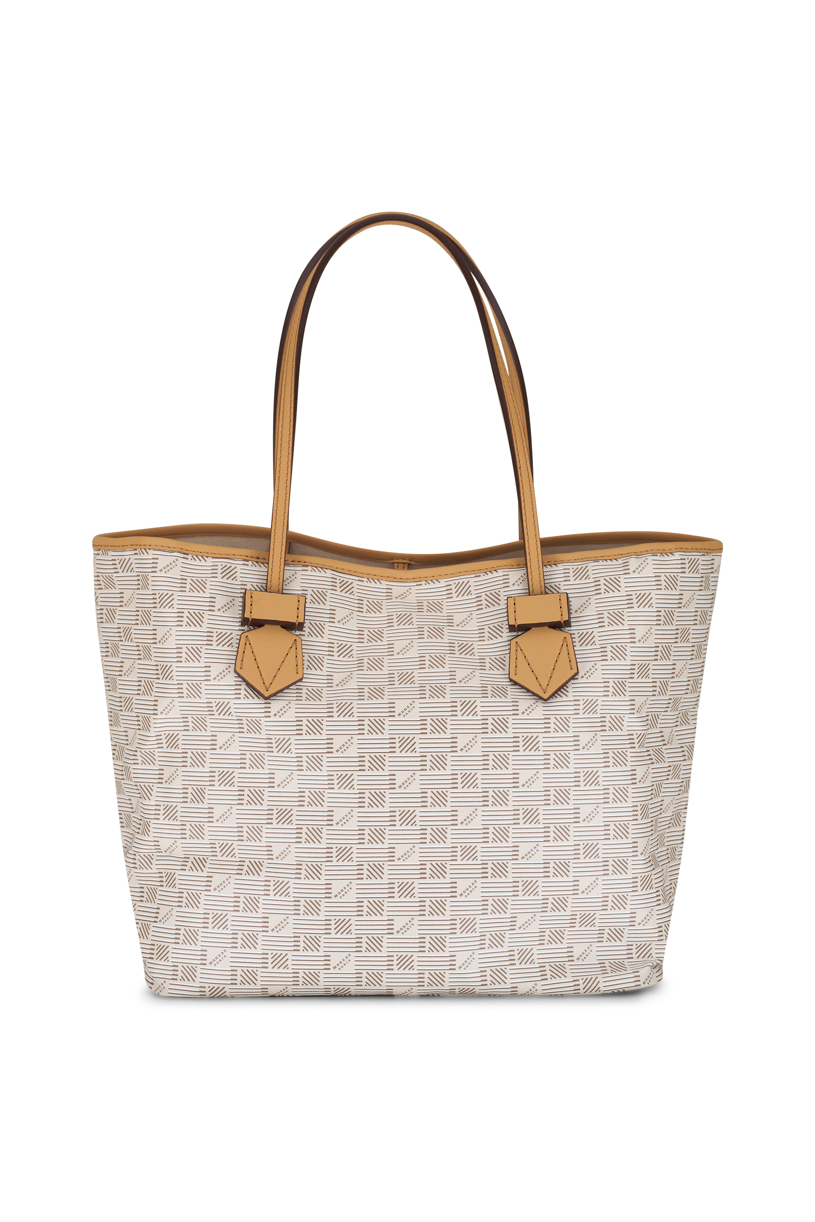 MOREAU PARIS モローパリ Moreau Paris Women's Medium Saint Tropez Cappuccino Monogram Tote