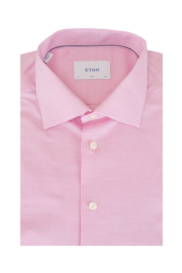 Eton Solid Pink Cotton Dress Shirt