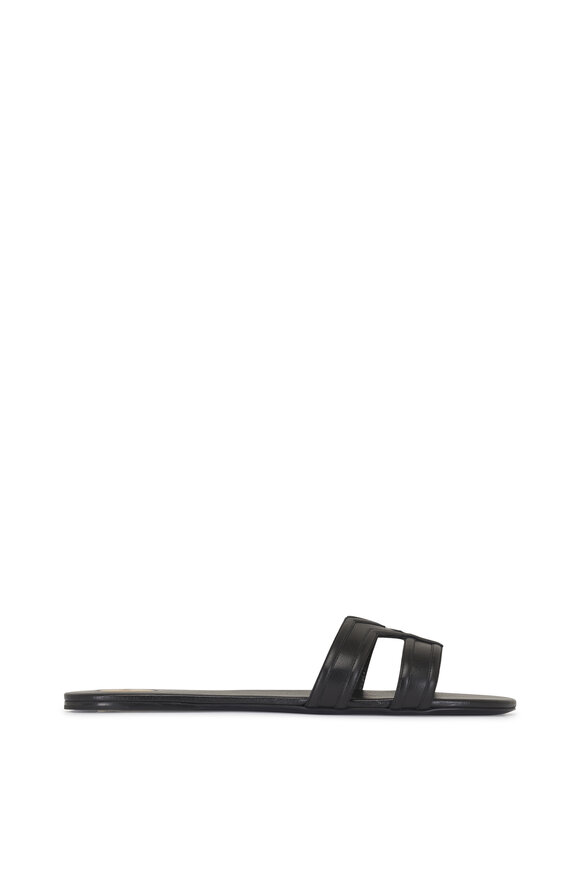 Saint Laurent Mabrouka Black Leather Sandal - view 3
