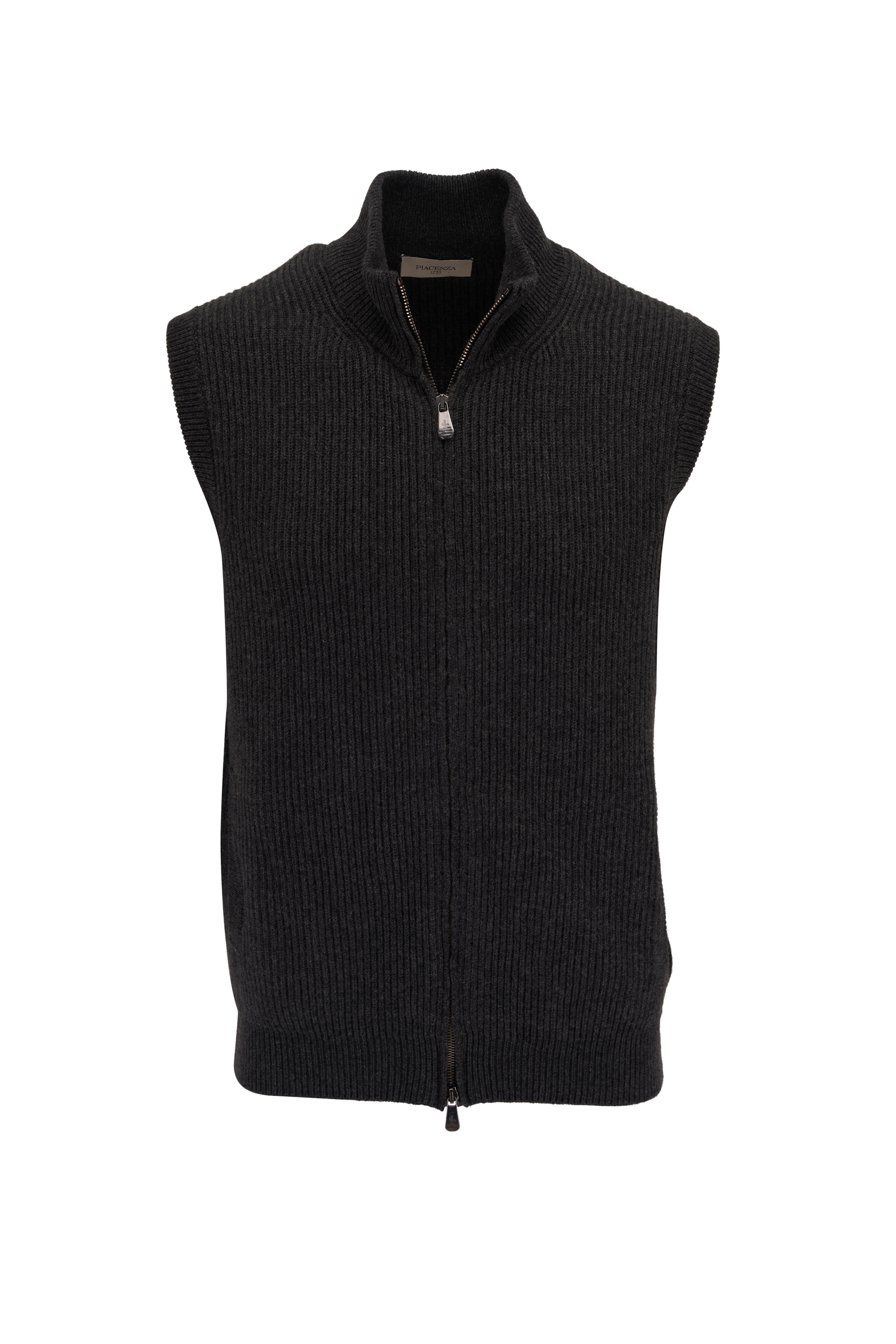 Fratelli Piacenza - Charcoal Gray Ribbed Cashmere Sweater Vest