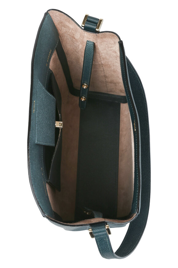Valextra - Brera Green Grained Leather Shoulder Bag