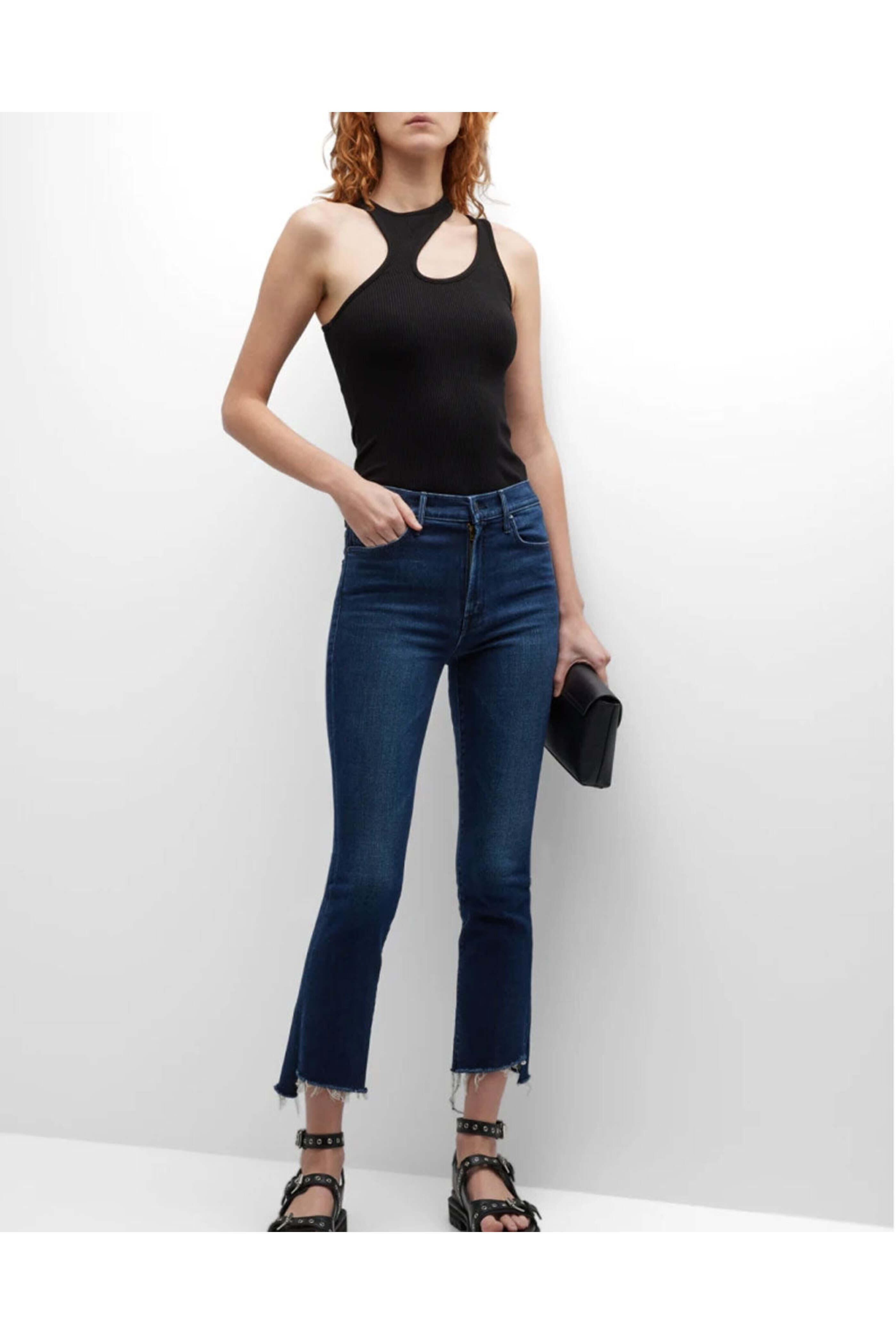 Mother - The Insider Crop Fray in Movin On Up