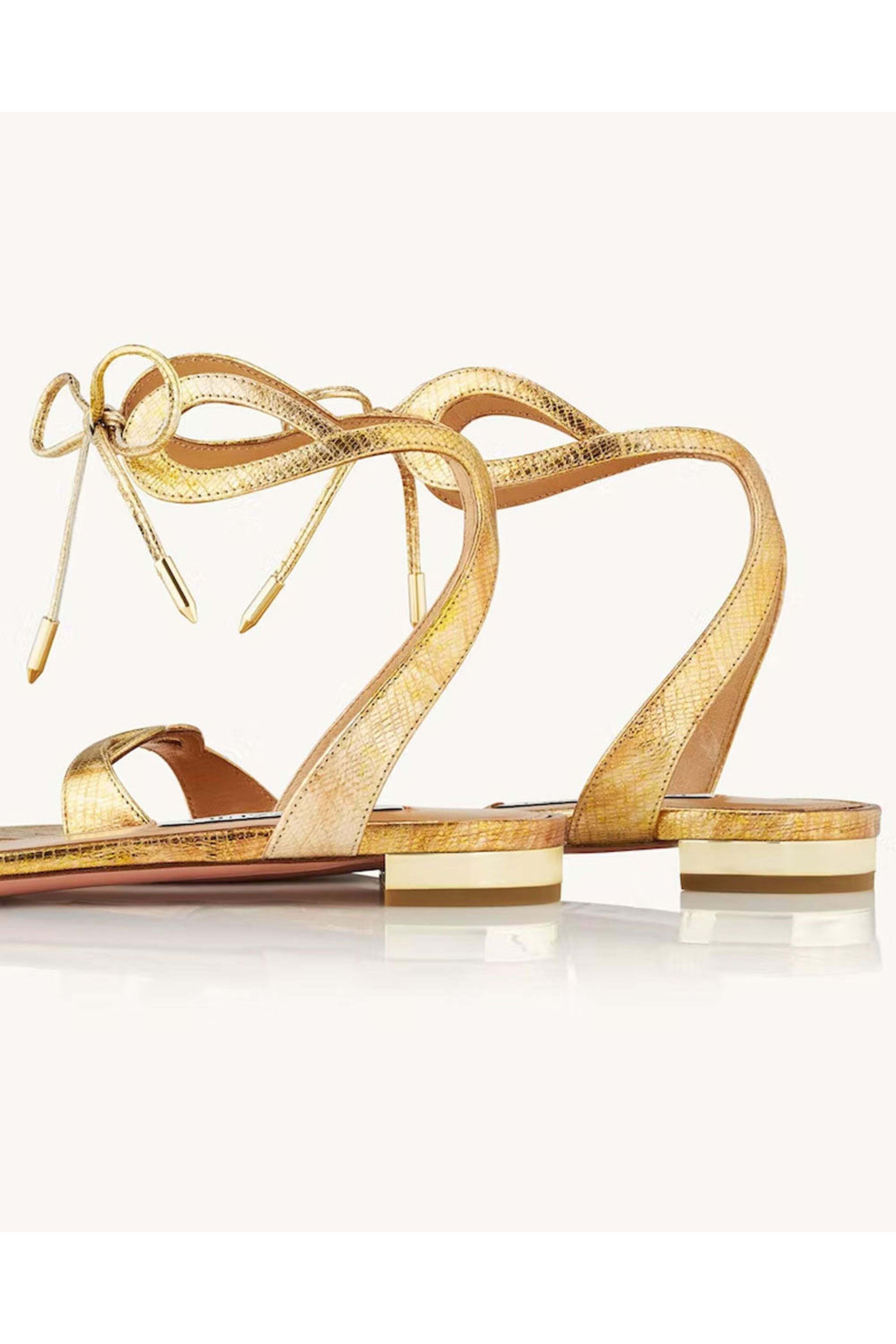Aquazzura - Tessa Sandals in Gold | Mitchell Stores