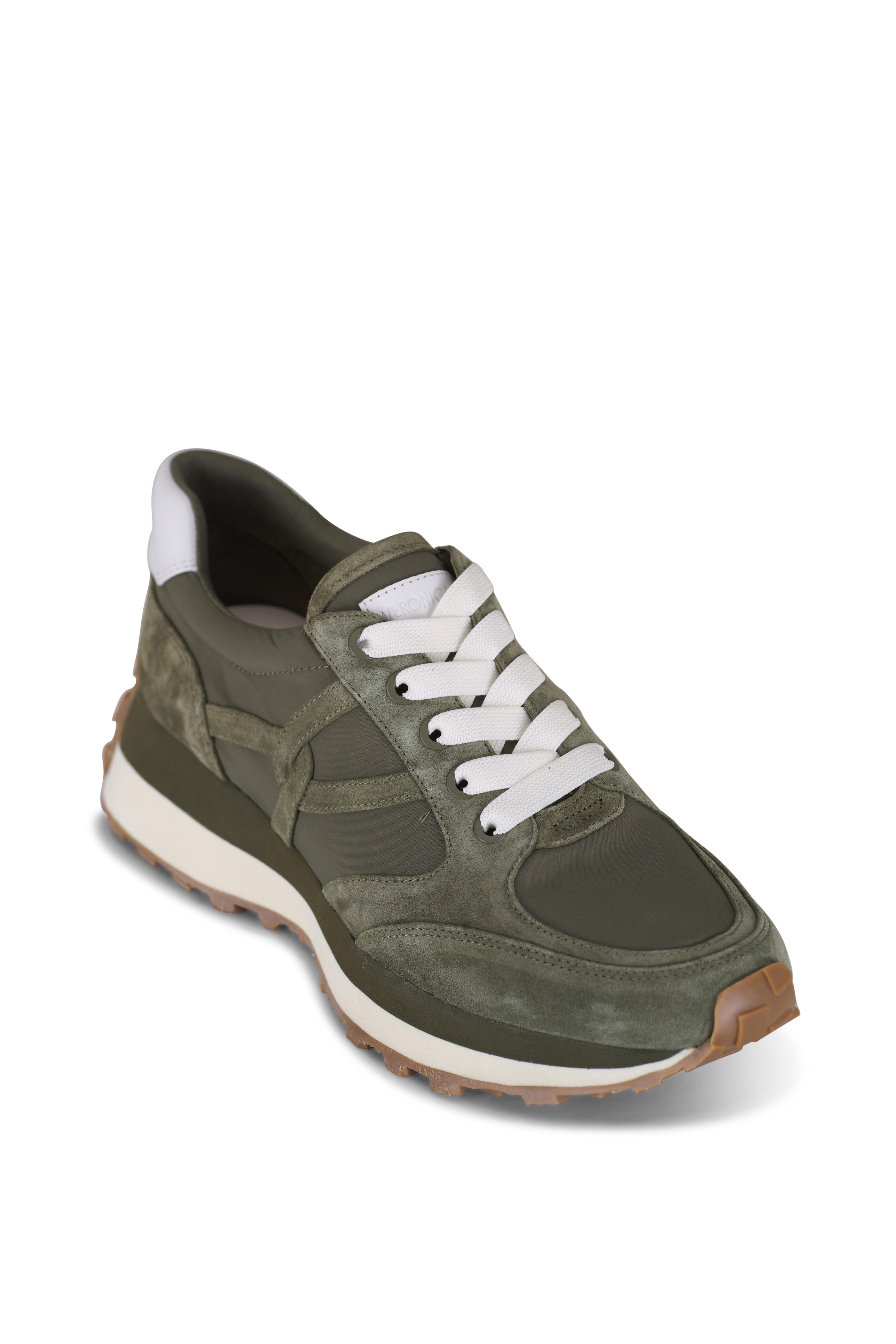 Veronica Beard - Valentina Army Green Suede & Leather Sneaker