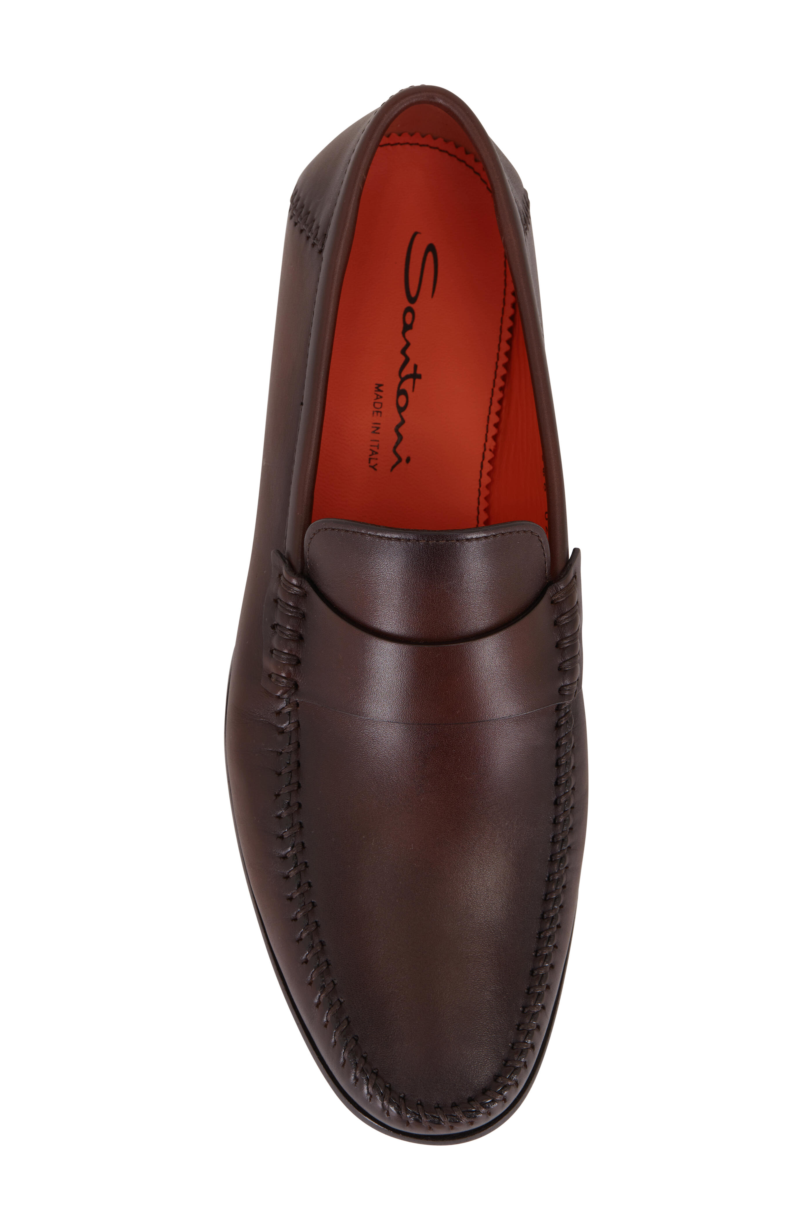 Santoni - Paine Brown Leather Loafer | Mitchell Stores