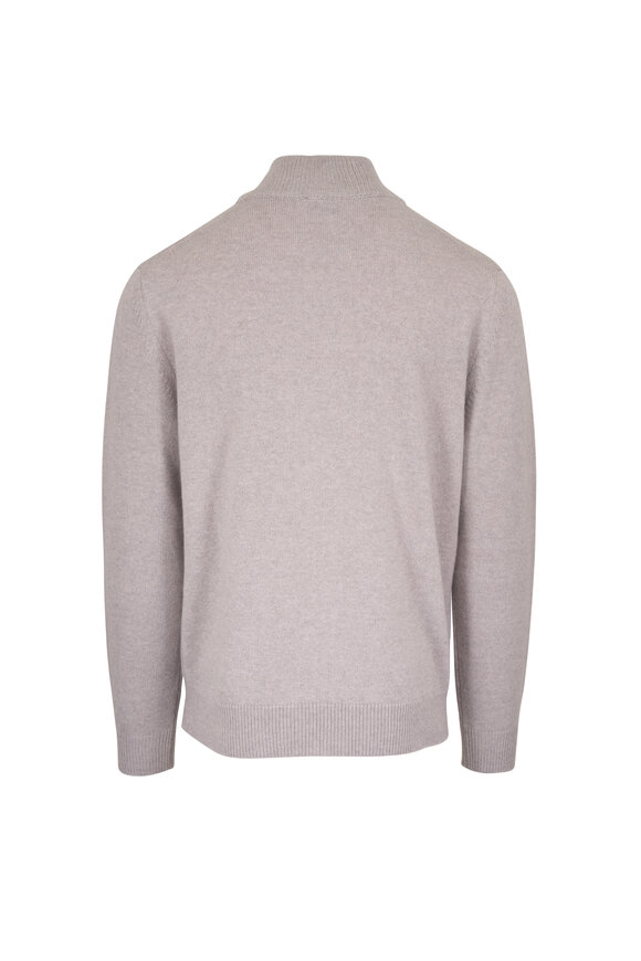 Brioni Tan Cashmere Full-Zip Cardigan - view 2